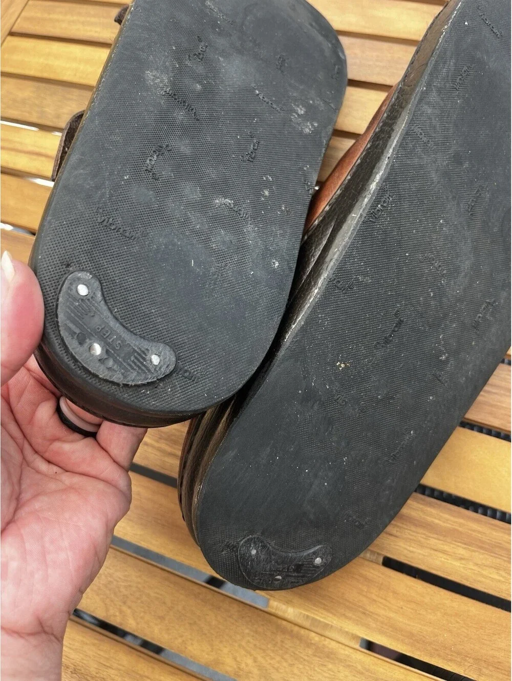 Mephisto Mobils James Sandals Mens EUR 46 US 13 Brown Leather Two Strap Summer